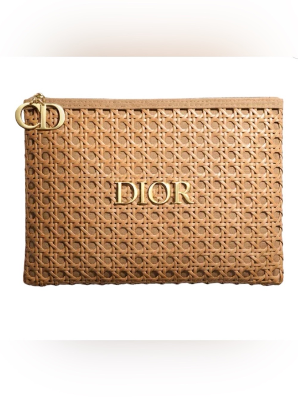 Dior Parfums Collection Solar 2026 GWP Summer Tan Woven Pouch - Approx 7x9x1